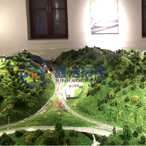 人字形鐵路軌道場景沙盤模型