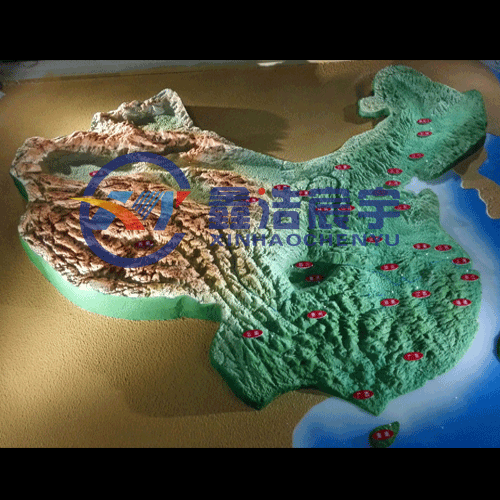 中國地形圖沙盤模型
