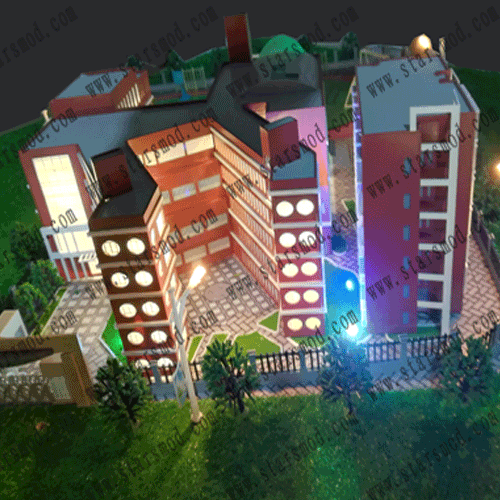 建築單體模型---北京市和平街第一中學北苑蓮葩園校區